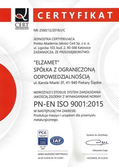 Certyfikat ISO 9001